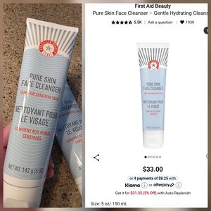 First Aid Beauty Pure Skin Face Cleanser - Blue and White